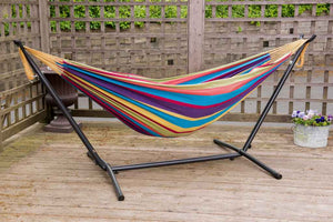 Universal Hammock Stand with Double Hammock Tropical