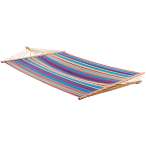 Cotton Double Spreader Bar Hammock - Tropical